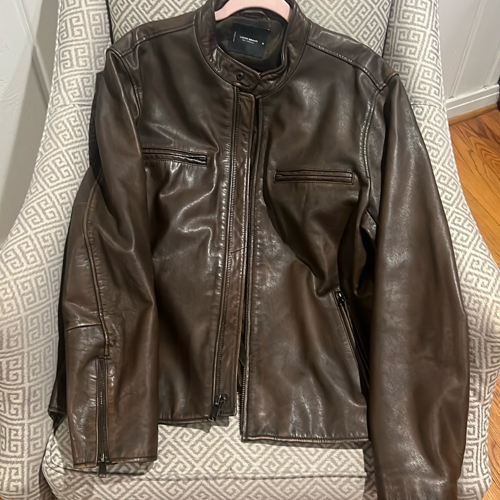 Lucky Brand Leather Jacket (100% Genuine Leather) Like New!